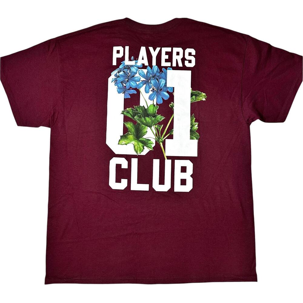 NWOT Players Club Floral Graphic Short Sleeve T-Shirt Maroon Men’s XL